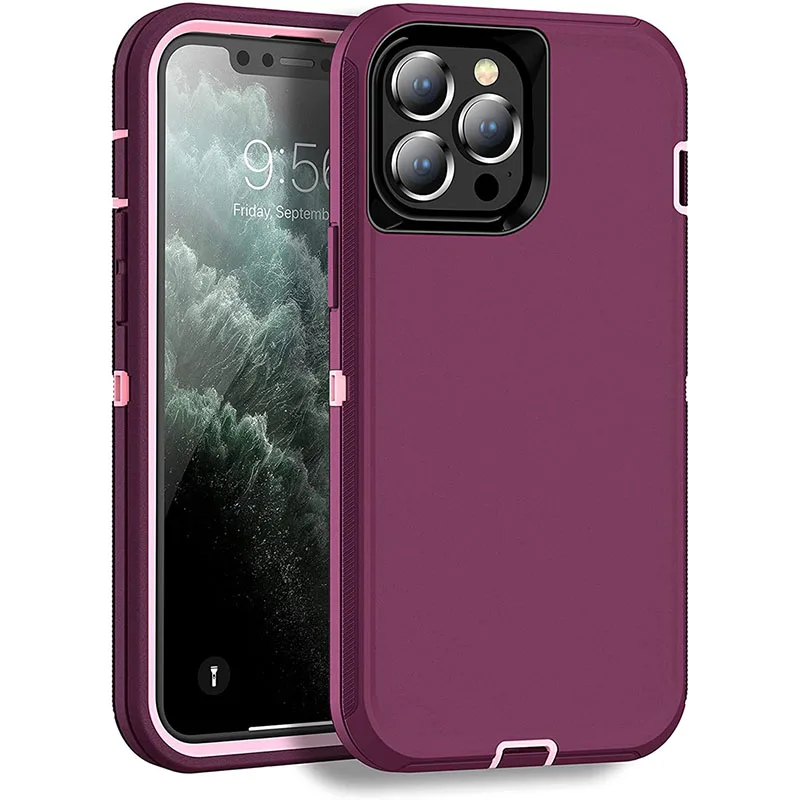 thumbnail image 1 of Defender Case for iPhone 15 14 13 12 11 Pro Max Plus Mini XR X XS Max 6 6s 7 8 Plus SE 2020 Hybrid Heavy Shockproof Cover Box, 1 of 5