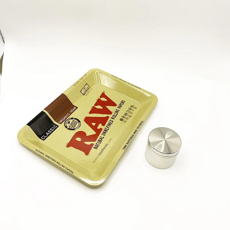 Smoking Accessories 18X12.5CM Metal Rolling Tray 40mm Herbal Tobacco Grinder Pepper Pot Spice Mill Zinc Alloy