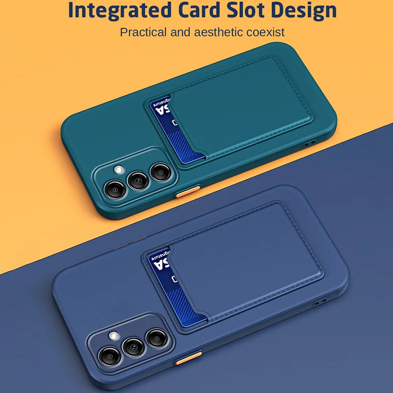 Luxury Silicone Phone Case with Card Slot and Leather Protection Cover