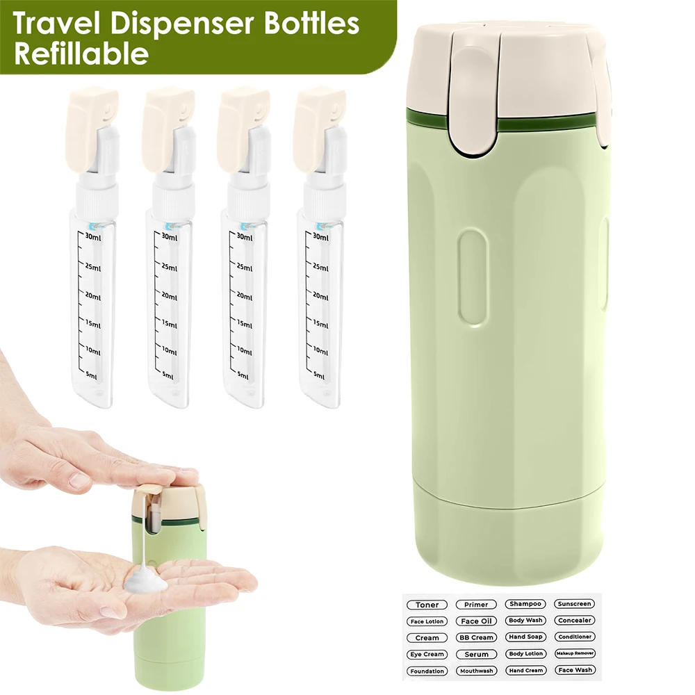 Compact 4-in-1 Leak-Proof Travel Toiletry Dispenser Bottle