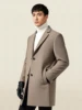Double-Faced Woolen Men's Coat AB 2025 Autumn Winter New Sle Warm Fine Buttoned Long Polyester Fiber Suit Collar Faion