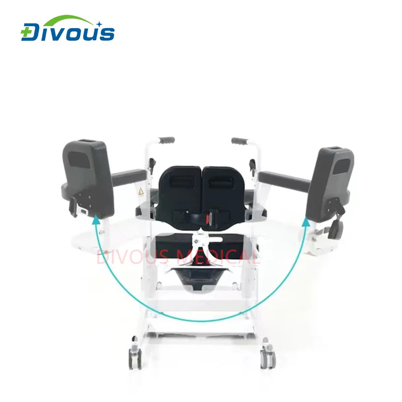 New Design Electric Patient Transfer Lift Toilet Bath Bathroom Water Proof Chair Old Man Moving Wheelchair 5