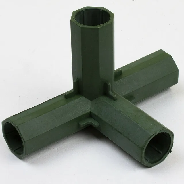 Conectores de construcción de marco de invernadero de plástico, adaptador de juntas de poste de estructura de jardín al aire Libre Verde, soportes de 3 vías DIY, 16mm, 4 piezas por juego - Image 5