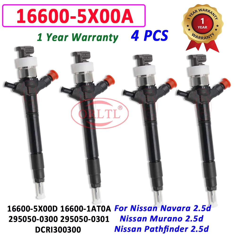 

Форсунка дизельного топлива 16600-5X00A, 4 шт., 16600-5X00D 16600-1AT0A, новинка 295050-0300 295050-0301 DCRI300300 ORLTL для Nissan