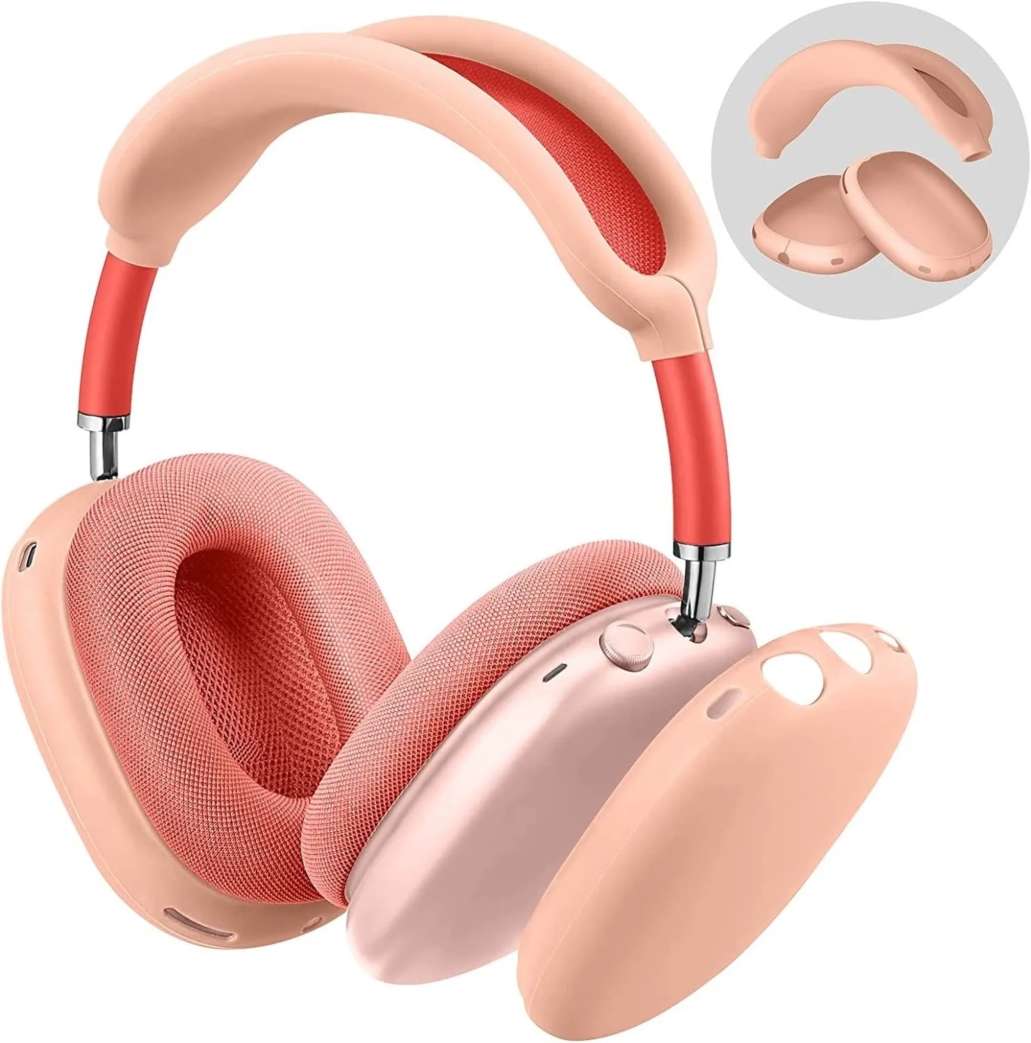 لابل AirPods ماكس سيليكون سماعة الغطاء الواقي رئيس شنت سماعات مقاومة للخدش واقية