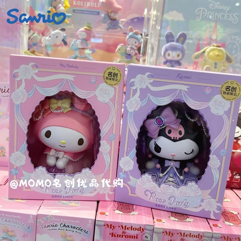 15Cm Anime Sanrio Cartoon Toys Rose Party Series Desktop Ornaments Mymelody Kuromi Kawaii for Children Doll Baby Birthday Gifts