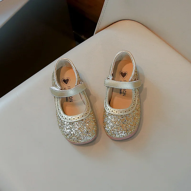 Girl's Princess Shoes Party Kids Flat Shoe Round Toe Flexiable Autumn Children Shoe 26-35
