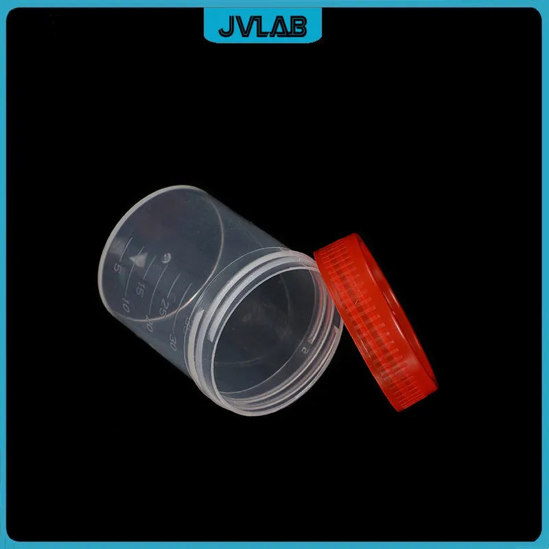 Plastic Urine Container Cup 40 ml Plastic Vials Screw Cover Sputum Cup Height 45mm EO-Sterilized Individual Package 50/PK