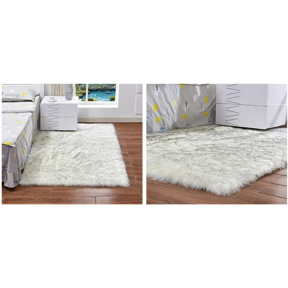 Moderner minimalistischer Teppich aus Wollimitat, Schlafzimmer, Nachttischmatte, langer Wollteppich für den Haushalt, Wohnzimmer, Couchtisch,_voghion.com