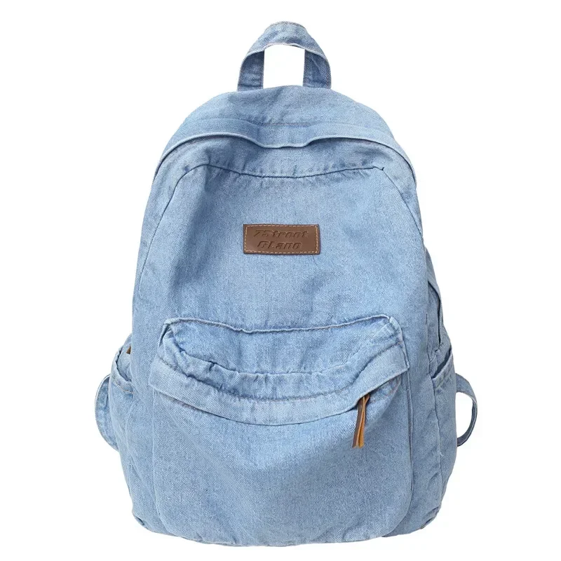 thumbnail image 1 of Mochila vaquera sólida para mujer, novedad de 2024, bolso de viaje retro, mochila de gran capacidad, mochila para estudiantes universitarios, mochila para jóvenes y niñas, 1 of 5