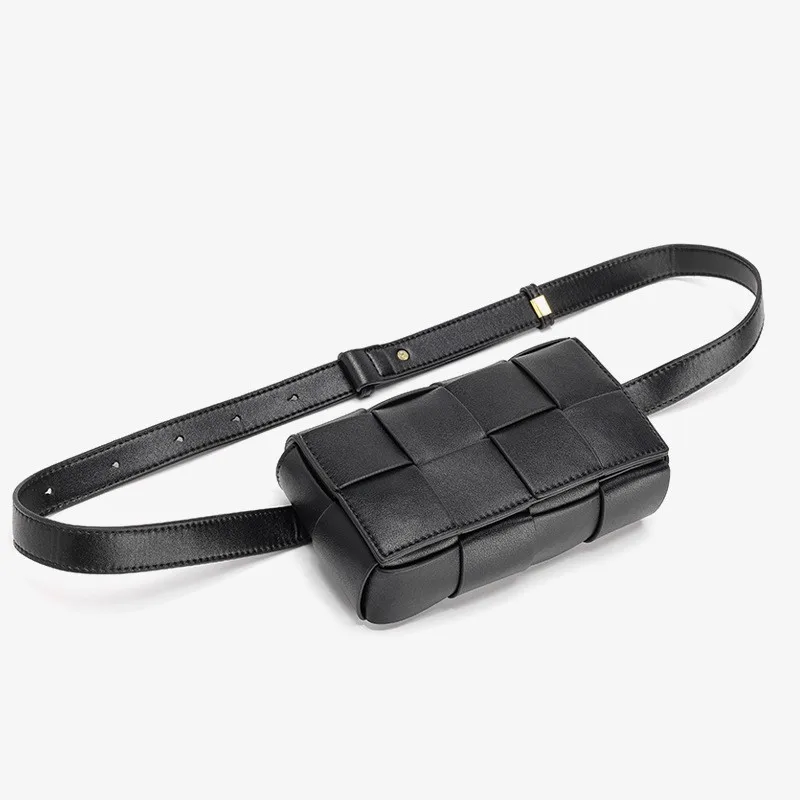 Men's Fashion Brand Cross-body Bag Light Luxury Woven Waist Bag