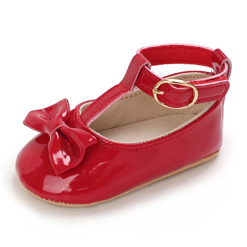 Summer Newborn Girl Baby Sandals Fashion Red Theme Bow Princess Shoes Rubber Sole Comfortable Non slip Casual Walking Shoes 5
