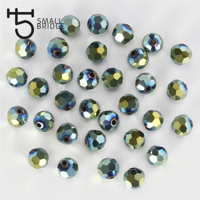 

4 6 8mm Austria Faceted Round Ball Beads For Jewelry Making Accessories Perle Loose Glass Crystal Spacer Beads Wholesale Z110