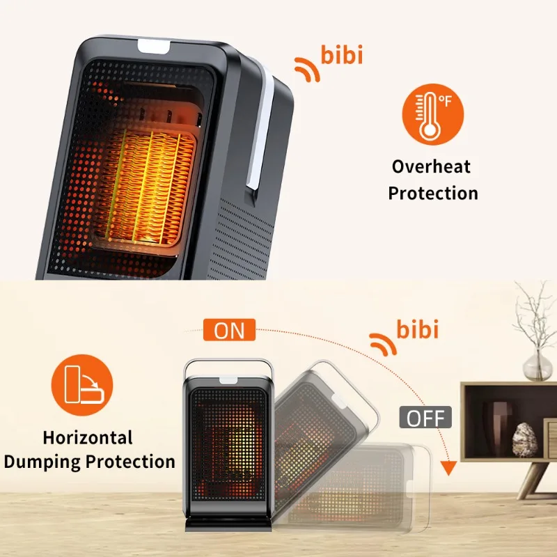 Heater Desktop 1000W Heater Cooling And Heating PTC Speed Belt Remote Control Large Air Outlet Fast Heating Multi Occasion Use