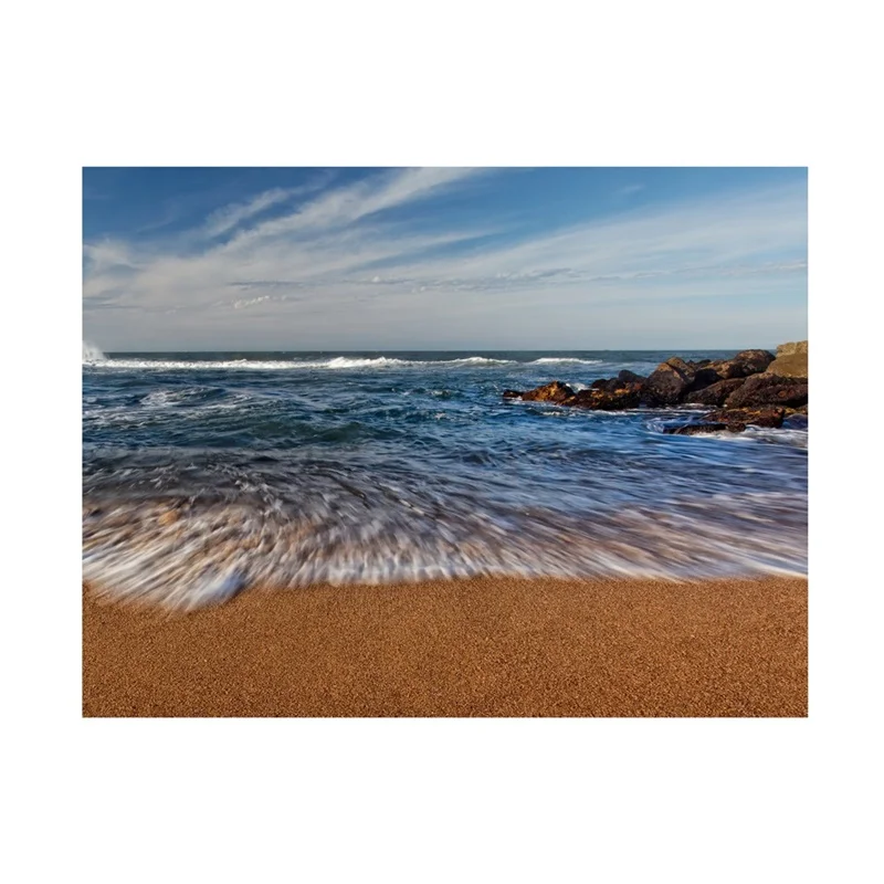 thumbnail image 1 of Fondo de playa de verano con arena tropical, olas de playa, cielo azul, paisaje natural, telón de fondo para fotografía para accesorios de sesión fotográfica, 1 of 5