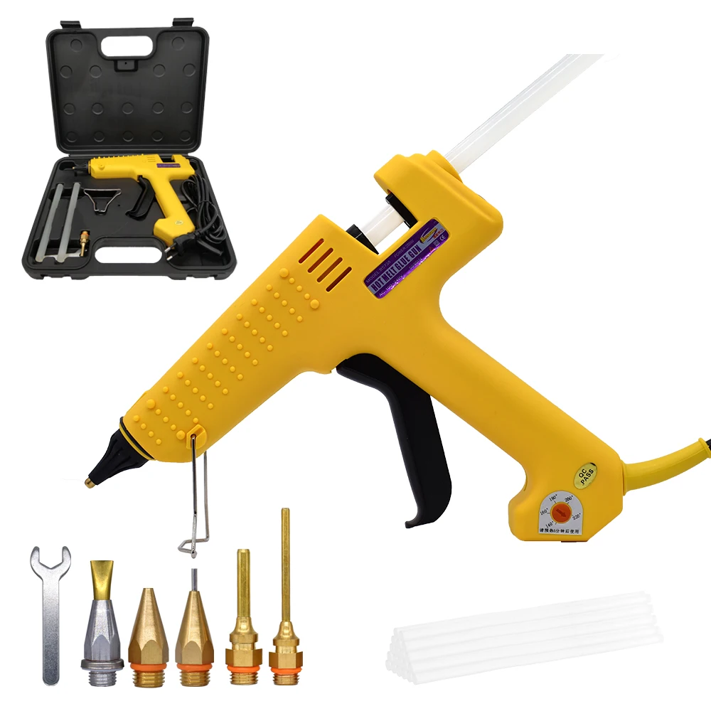 Hot Melt Glue Gun 250W Professional Hot Melt Glue Gun with Tool Kit Pure Copper nozzle Adjustable temperature High Power use 11mm Glue Stick hot melt glue gun hot glue gun