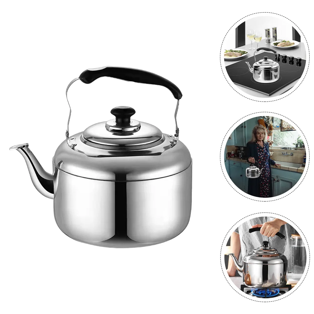 

Stainless Steel Whistle Pot Coffee Metal Water Kettle Whistling Teakettle Sounding Home Thicken Kitchen