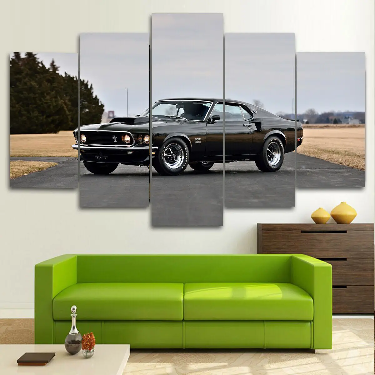 

Ford Mustang Boss Classic Luxury Cars Canvas 5 Pcs Decorative Wall Art Posters Pictures Paintings for Living Room Home Decor