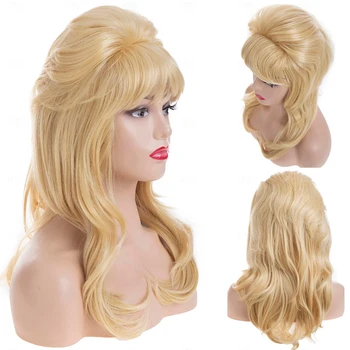 Capelli sintetici anni '50 Parrucche alveare per le donne Bionde Bouffant Grandi parrucche sintetiche Casalata Costume vintage Parrucca cosplay