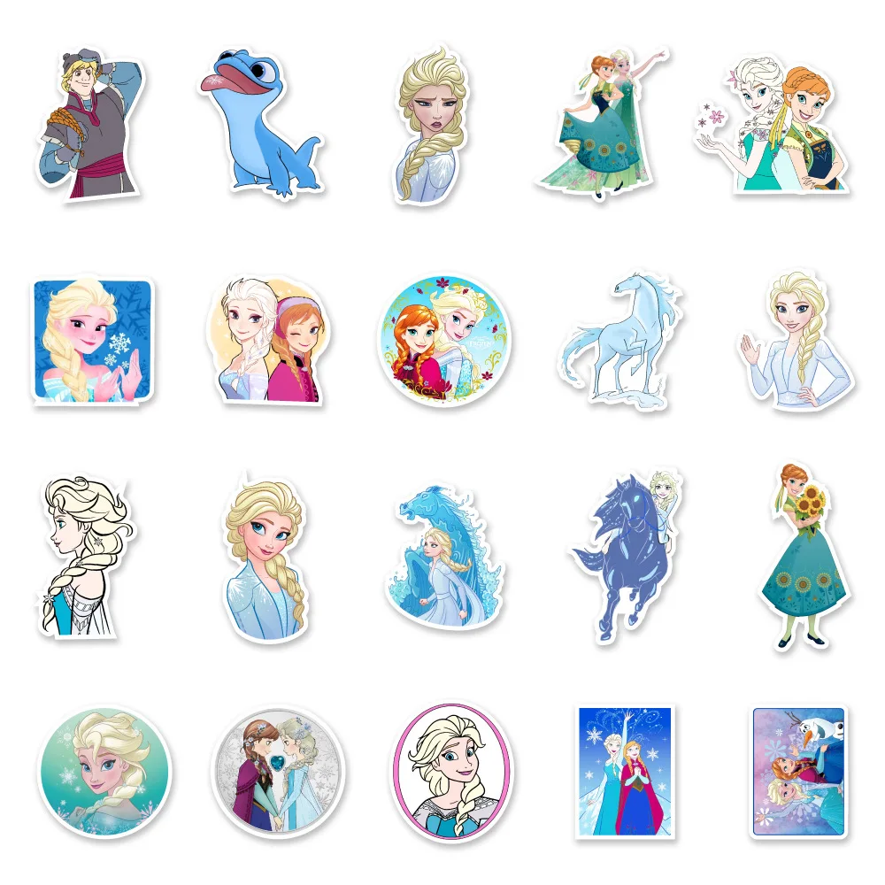 Pegatinas de princesa Disney de Frozen Story para niños, 10/50/100  unids/set, pegatinas impermeables para monopatín, portátil, dibujos  animados, juguetes para niños - AliExpress