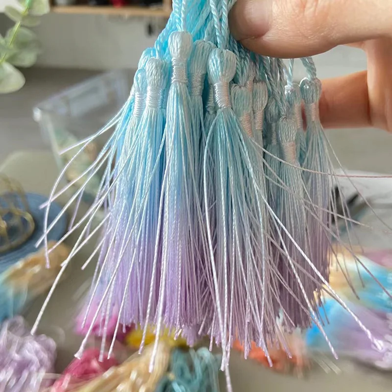 Gradient 13cm Vertical Tassels for Crafts Polyester Silk Tassel Fringe Crafts Jewelry Diy Sewing Clothing Pendant Decor Bookmark