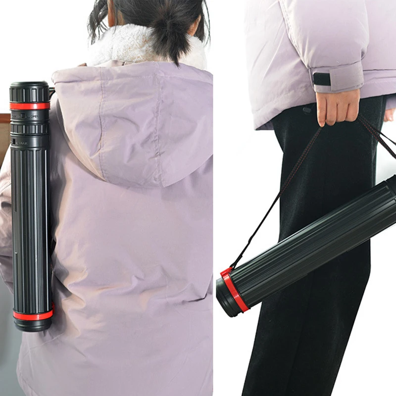 Art Transport Tube Small Retractable Picture Tube Plastic Black A1 Picture Paper Tube Poster Collector Portable