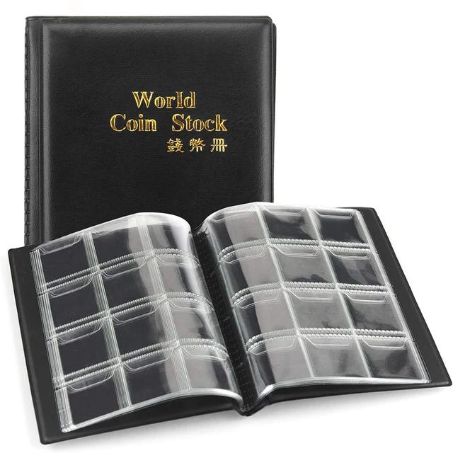 Ettonsun Coin Collection Book Holder for Collectors, 120 Pockets Coins  Collecting Album & 24 Sleeves Paper Money Display Storage Case for Coin