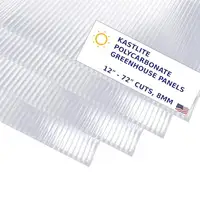 Greenhouse Panels 8mm Twin Wall Polycarbonate Roof Sheets 0.32" Clear Shatterproof UV Protection Shatterproof Insulation Optimal 1