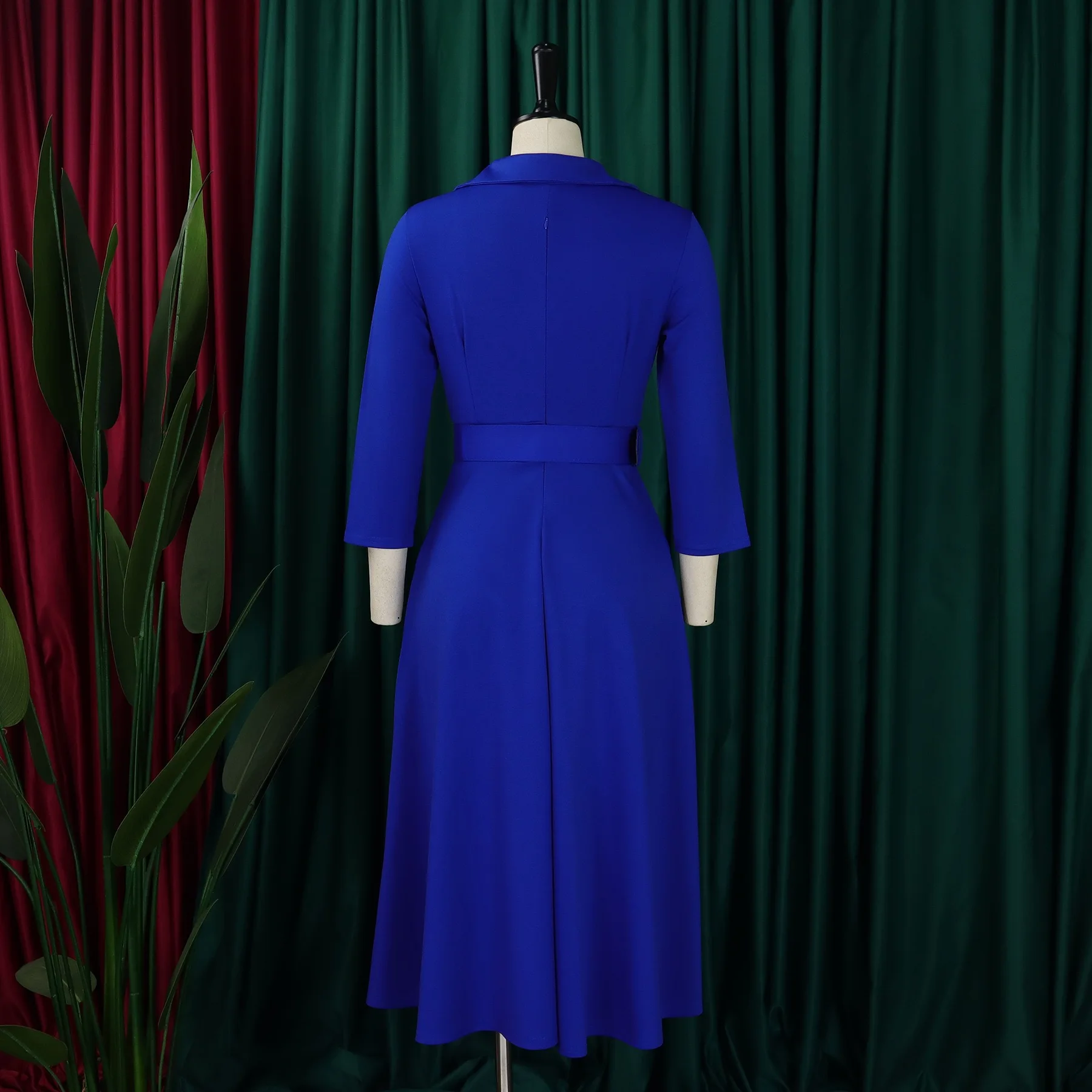 Elegant Office Dress for Women Professional Turn Down Collar V