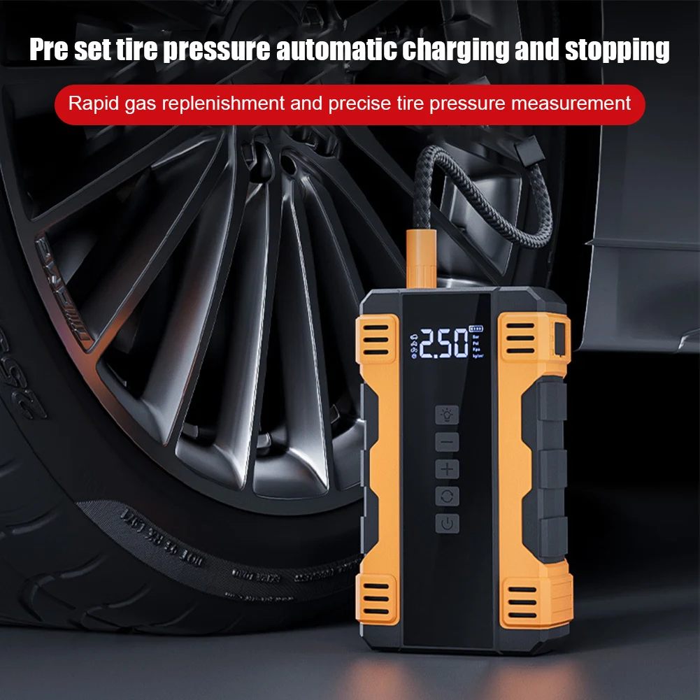 800A Car Jump Starter Power Bank 4 In 1 Air Compressor Tire Inflator 20000mAh Portable Battery Booster with LED Flashlight