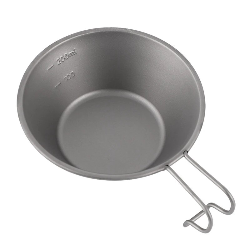 

1 Piece Titanium Bowl With Handle Cookware Titanium Color Portable Bowl Tableware For Camping Hiking Backpacking Picnic