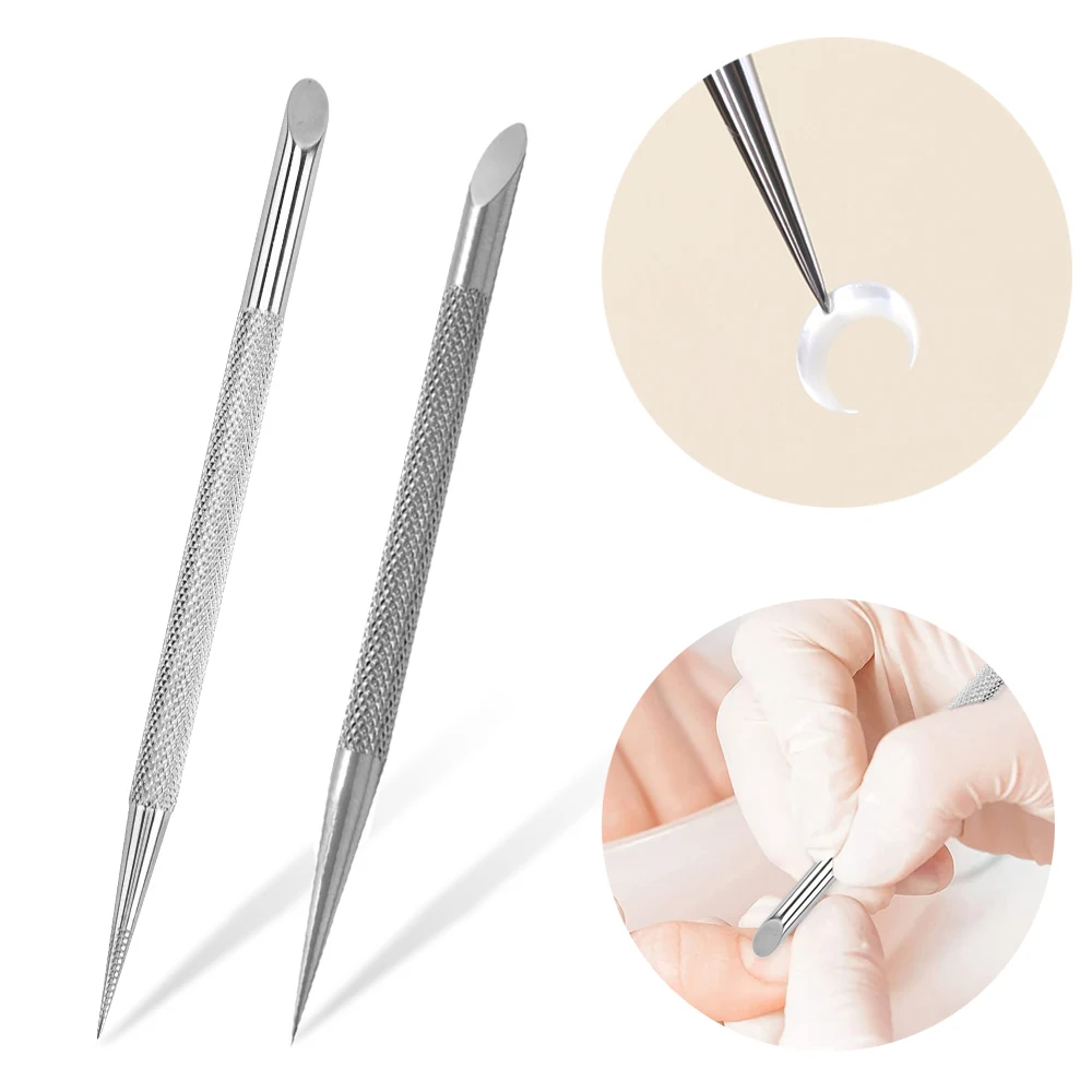 

1Pcs Cuticle Pusher Double-ended Stainless Steel Nail Manicures Pusher Pedicure Sticks Gel Dead Skin Remover Cleaner Nails Tools