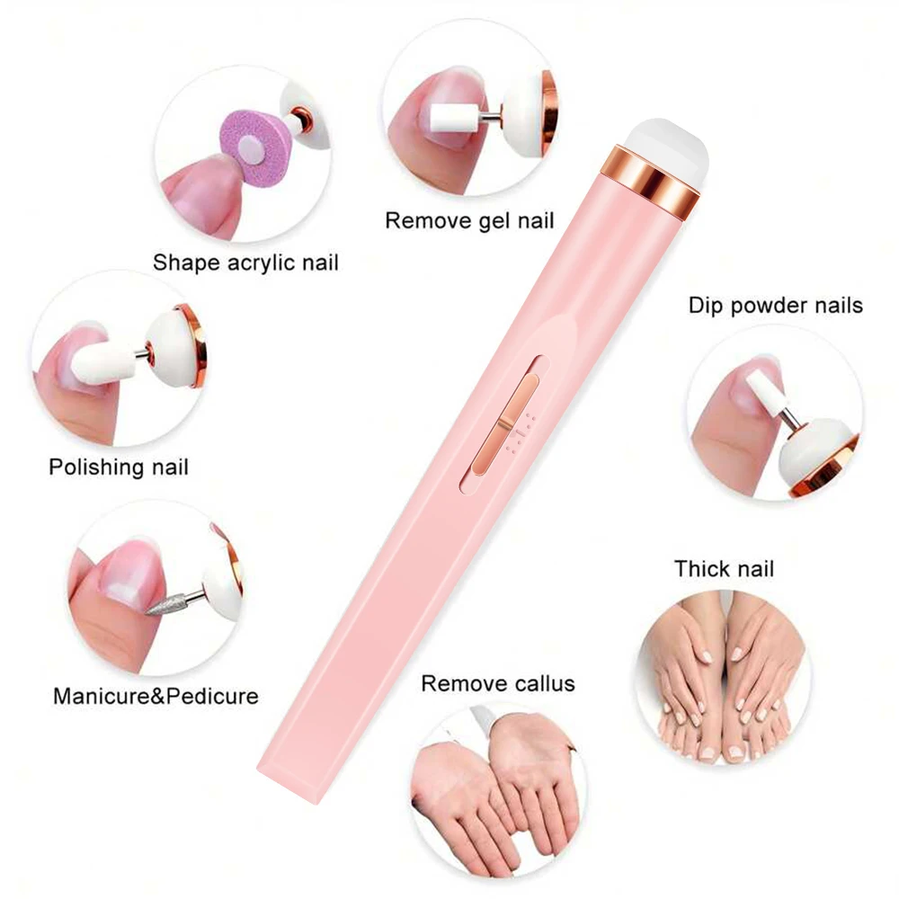 Electric nail drill electric nail polisher electric nail grinder manicure set LINMANDA portable electric nail file nail set 4 speeds cuticle trimmer battery operated manicure and pedicure tools