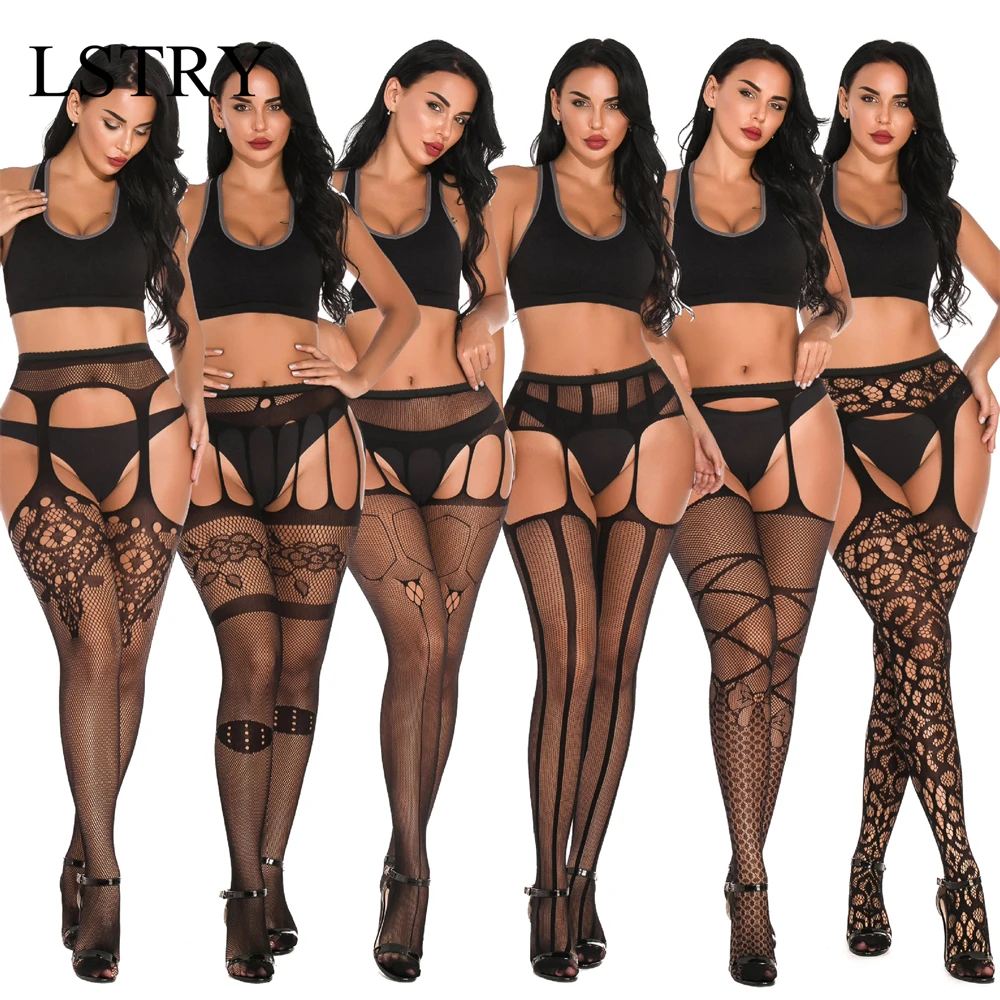 Fishnet Pantyhose Plus Size Thigh High Socks Erotic Stockings With Garter Belt For Women Sexy Lingerie women socks women tights sexy lingerie