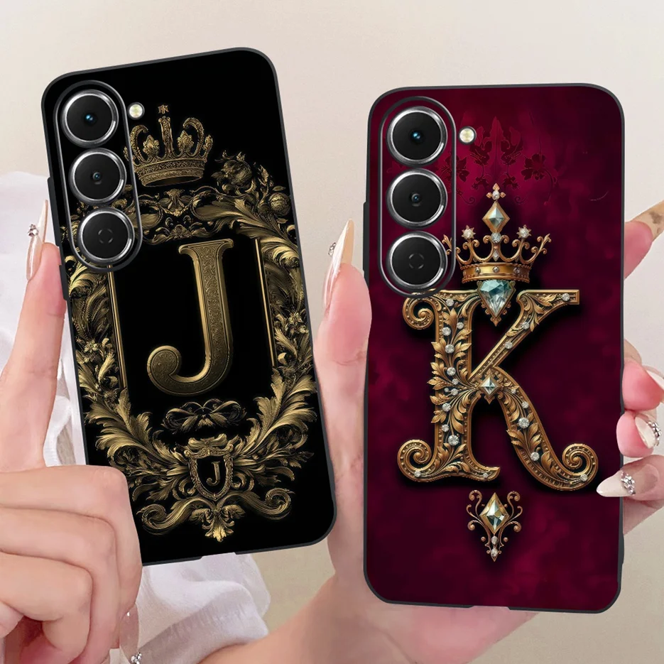 Crown Letters Soft TPU Phone Case - Elegant Protective Cover