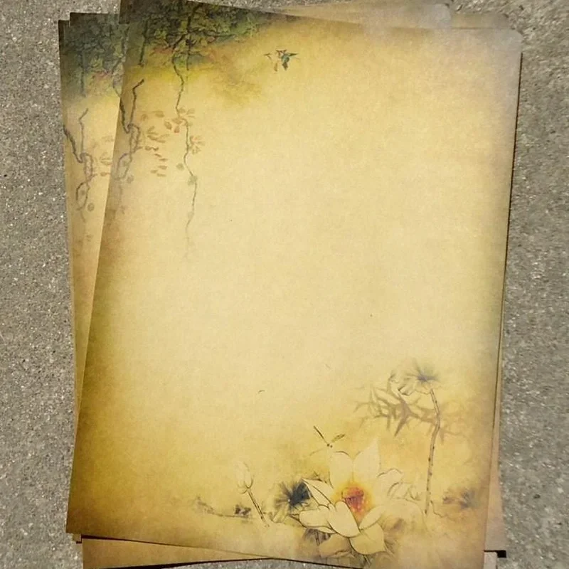 Retro Chinese Style Kraft Paper Writing Letter Pad Students Stationery Romantic Office Note Craft Paper Painting 8 Pcs/set retro writing papers
