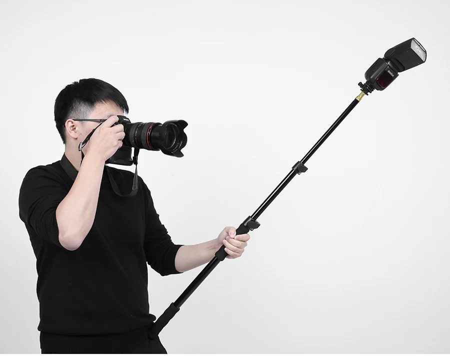 25.5"-62" / 62-157cm Extension Support Rod photography Flash Speedlite Stick Rod