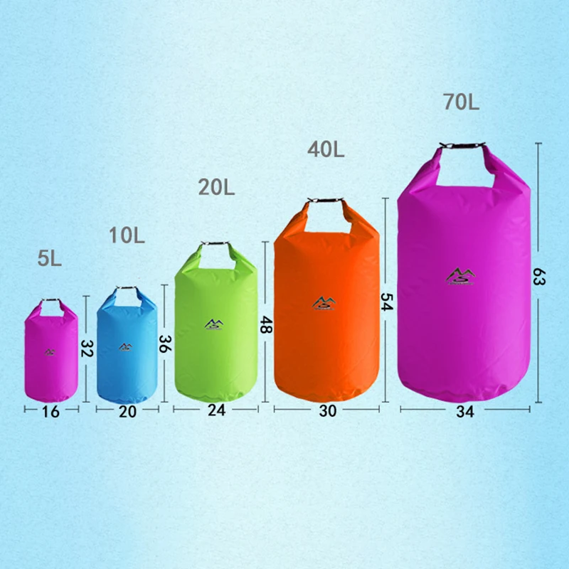 5L 10L 20L 40L Waterproof Dry Bag Sack for Camping Drift Trekking Swimming Rafting Kayak River Trekking Fishing Outdoor Waterbag