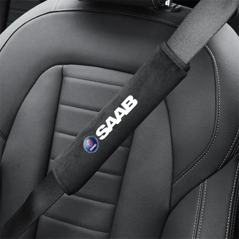 2Pcs Car Safety Belt Shoulder Cover Pad Plush Seat Belt Shoulder for SAAB 91 93 94 95 97 99 900 9000 Auto Interior Accessories car accessories car seat belt accessory safety belt shoulder guard