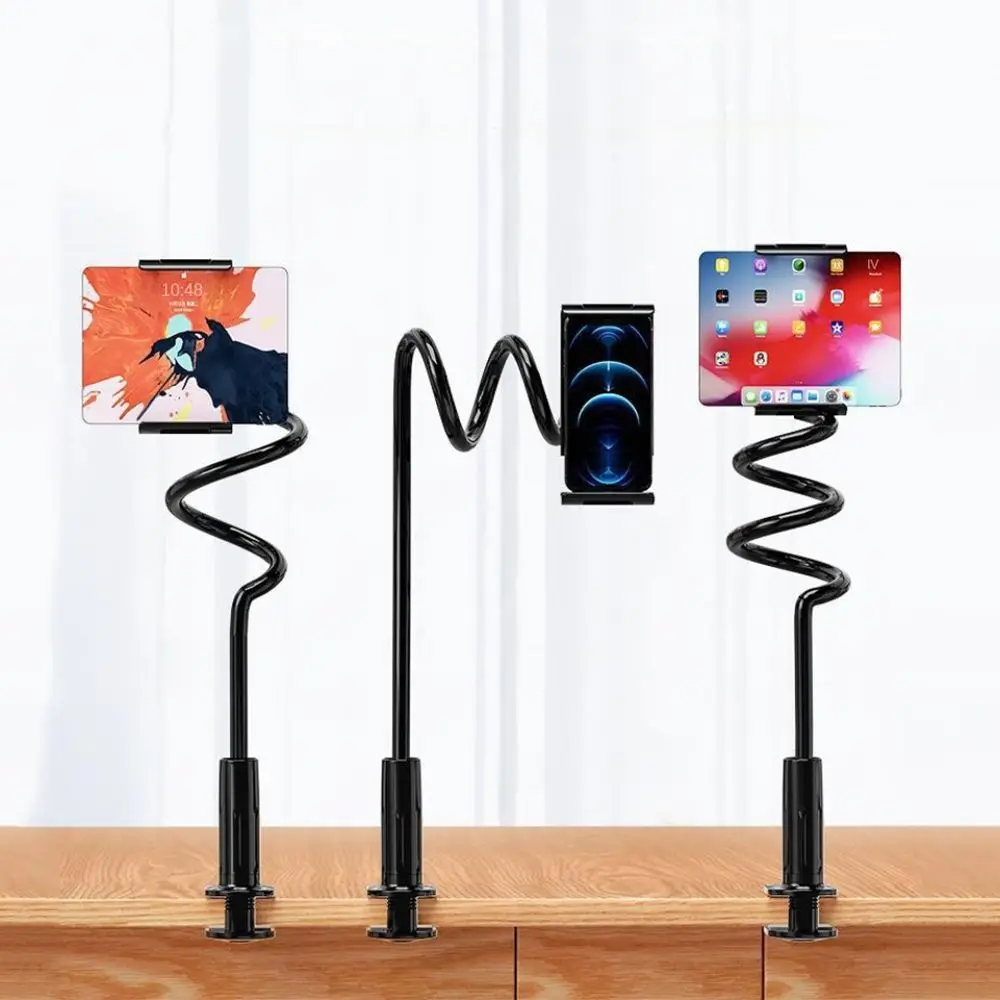 Supporto per telefono cellulare a braccio lungo 70/80/90/120 cm Supporto per spirale per telefono creativo Morsetto di estensione flessibile pieghevole da comodino - Image 2