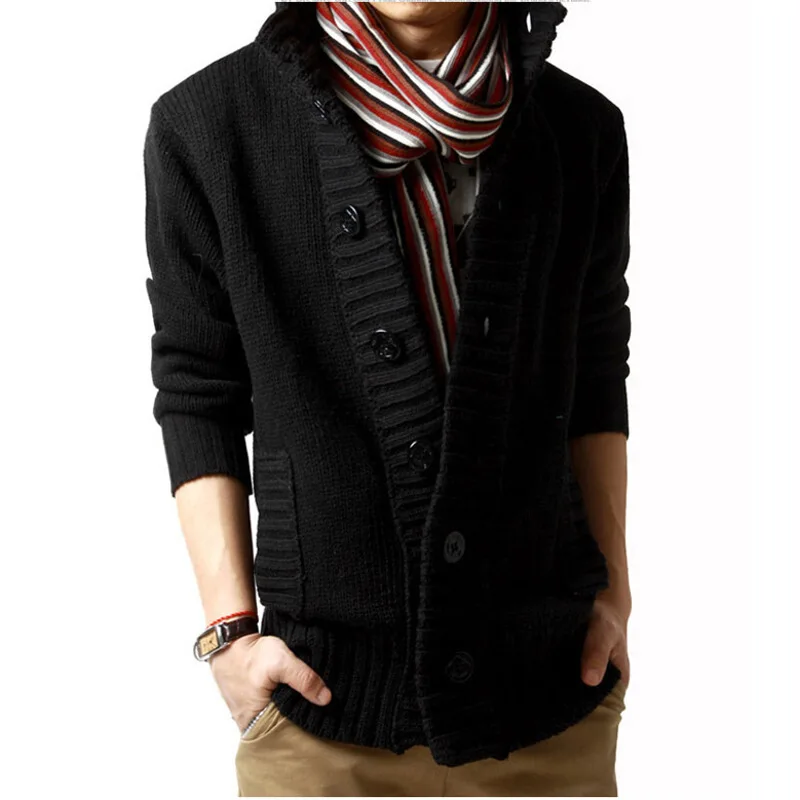 

Winter Warm Cardigan Men Fleece Sweaters Jackets Mens Knitted Sweatercoat Thick Cardigan Cashmere Coat Oversize Clothing