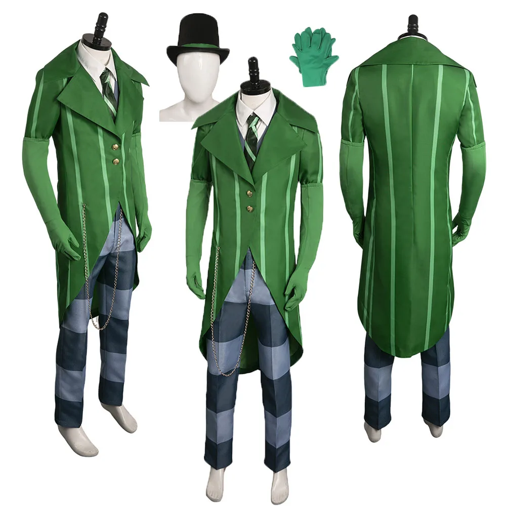 

Villain Once Cos Ler Lorax Cosplay Green Suit Costume Hat Outfits For Adult Men Male Halloween Carnival Suit