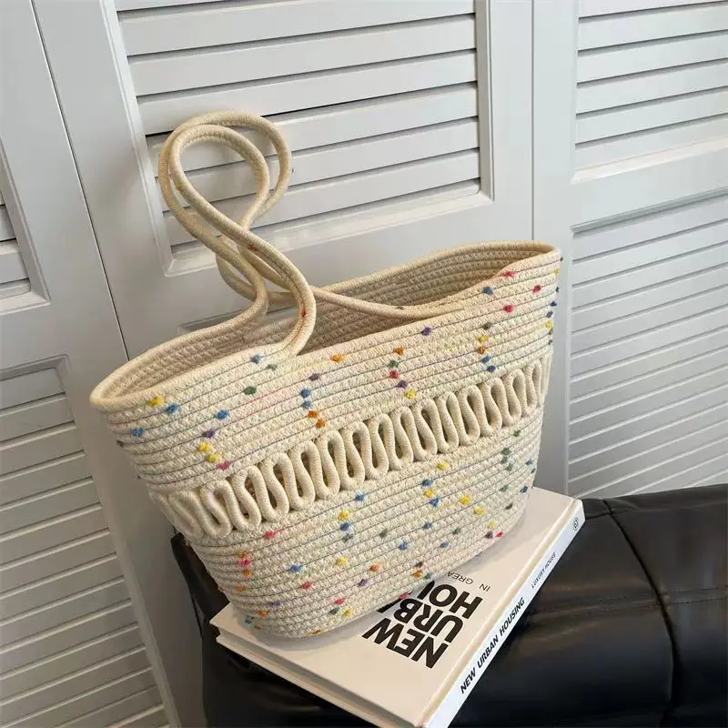 

Woven Tote Bag Women's Bag 2023 New Fashion Online Celebrity Large Capacity Portable Soft Joker Basket Bag