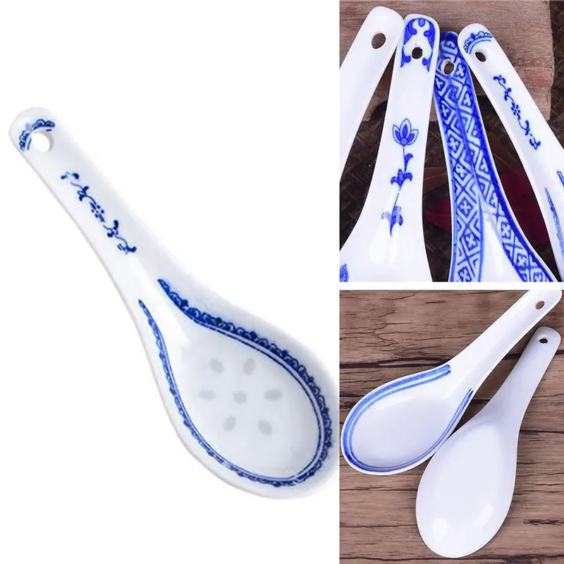Description Picture 4 of item1pcs Ceramic Spoon China Soup Spoon Stir Soup Spoons for Soup And Rice Kitchen Tableware Dining Bar Tool