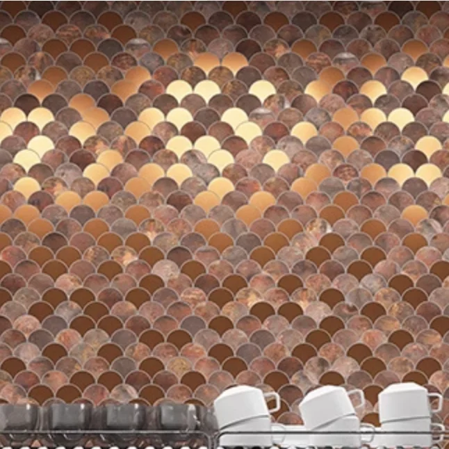 Classical style Scale Copper metal mosaic background wall tile