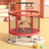 Kids Trampoline Adjustable Baby Toddler Trampoline with Basketball Hoop, Swing, Sandbag, Ocean Balls, Enclosure Net 3