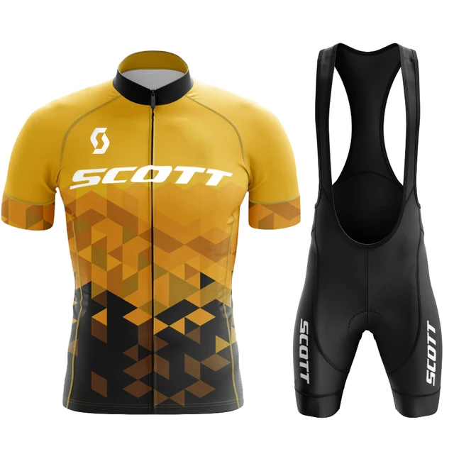 2023 SCOTT Ciclismo Jersey Conjuntos Ciclismo Bicicleta Suit Bicicleta Manga Curta Ciclismo Vestuário Bicicleta Maillot Ciclismo Jersey Bib Shorts