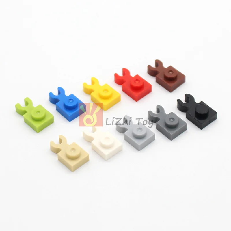 20 Stück Moc-Platte, modifiziert, 1 x 1, mit offenem O-Clip, dicker vertikaler Griff, DIY-Bausteine, kompatibel mit 4085d