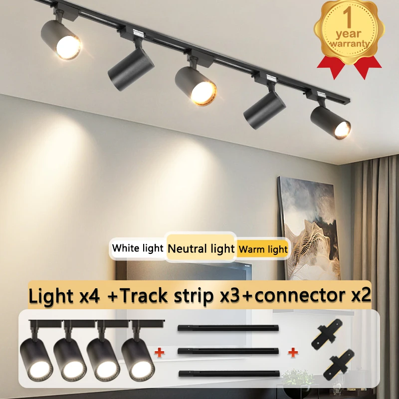 Ceiling Track Light 220V Led Track Light Fixture Rail Lighting System 20/40W COB for Clothing Shop Living Room Home