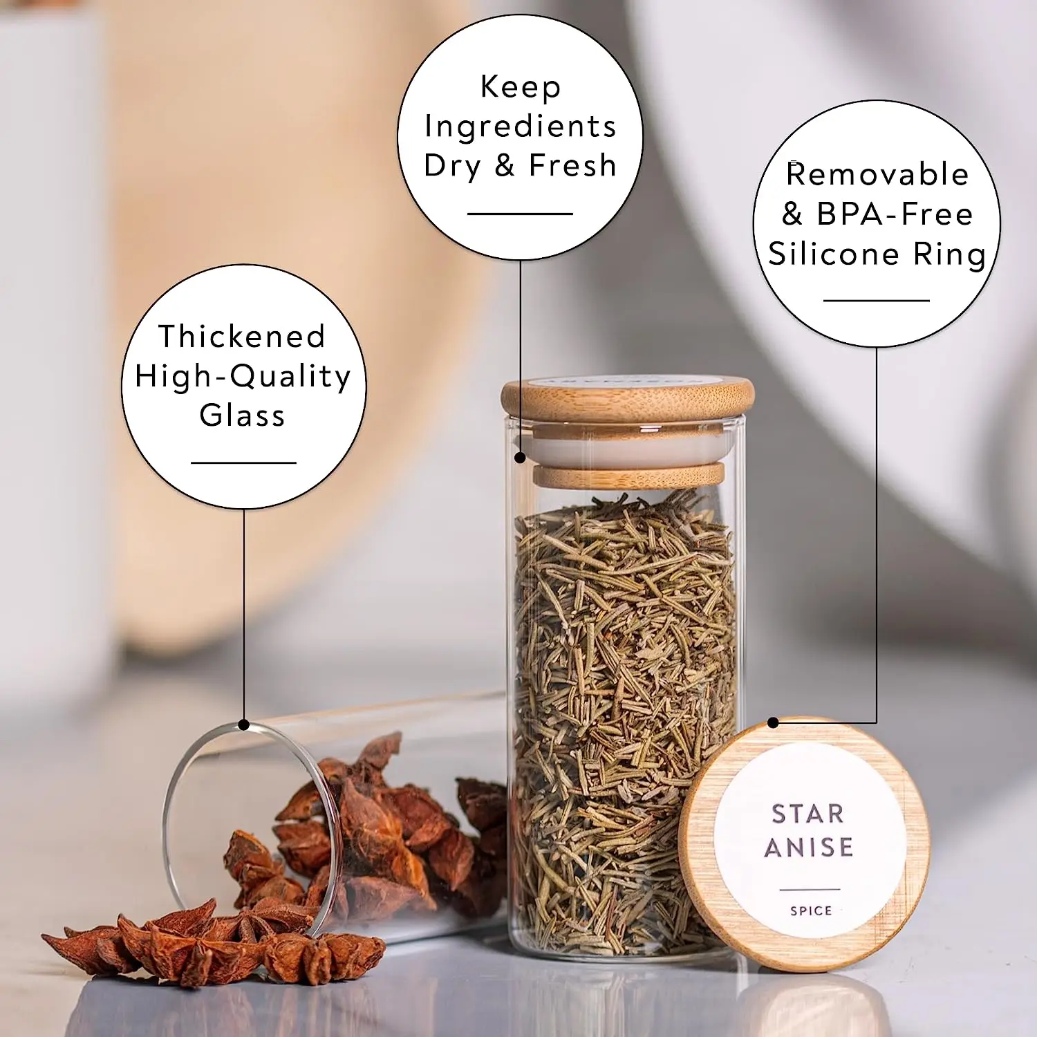 12pcs Glass Spice Jars - 4 oz Glass Spice Jars with Bamboo Lids, Minimalist  Farmhouse Spice Labels Stickers, Collapsible Funnel - AliExpress